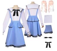Tjlmomo Anime Mizuki Akiyama Maid Dress Disfraz de Cosplay con Peluca Juego Project Sekai Colourful Stage Adulto Role Emu Otori Uniforme Conjunto Halloween Fiesta Traje de Vestir para Mujeres