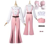 Tjlmomo Anime Mizuki Akiyama Pink pants Disfraz de Cosplay con Peluca Juego Project Sekai Colourful Stage Adulto RoleKanade Yoisaki Uniforme Conjunto Halloween Carnaval Traje de Vestir para Mujeres