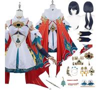 Tjlmomo Anime Yunli Disfraz de Cosplay con collar Juego Honkai Star Rail de Role Adulto Peluca tocado Uniforme Conjunto Completo Halloween Fiesta Carnaval Traje de Vestir Pendientes para Mujeres