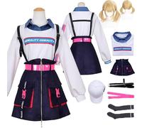 Tjlmomo Kohane Azusawa Disfraz de Cosplay Juego Project Sekai Colourful Stage Cosplay de Role Mizuki Akiyama Uniforme Halloween Fiesta Carnaval Traje de Vestir con Peluca Sombrero para Mujeres
