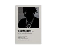 TJLTXV A Great Chaos-Ken Carson- Póster artístico impermeable de alta definición para cocina, baño, dormitorio, sin taladrar, fácil de instalar, decoración multiescena, 60 x 90 cm, estilo sin marco