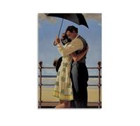 TJLTXV Jack Vettriano Embracing- Póster artístico impermeable de alta definición para cocina, baño, dormitorio, sin taladrar, fácil de instalar, decoración multiescena, 20 x 30 cm, estilo sin marco
