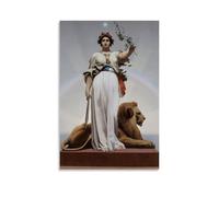 TJLTXV Jean-Léon Gerôme La RépubliquePóster artístico impermeable de alta definición para cocina, baño, dormitorio, sin taladrar, fácil de instalar, decoración multiescena, 60 x 90 cm, estilo sin