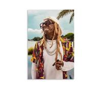 TJLTXV Lil Wayne- Póster artístico impermeable de alta definición para cocina, baño, dormitorio, sin taladrar, fácil de instalar, decoración multiescena, 30 x 45 cm, estilo sin marco