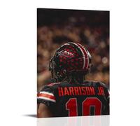 TJLTXV Marvin Harrison Jr. Póster artístico impermeable de alta definición para cocina, baño, dormitorio, sin taladrar, fácil de instalar, decoración multiescena, 50 x 75 cm, estilo marco