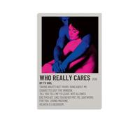 TJLTXV Who Really Cares-TV Girl- Póster artístico impermeable de alta definición para cocina, baño, dormitorio, sin taladrar, fácil de instalar, decoración multiescena, 40 x 60 cm, estilo sin marco