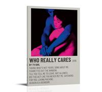 TJLTXV Who Really Cares-TV Girl- Póster artístico impermeable de alta definición para cocina, baño, dormitorio, sin taladrar, fácil de instalar, decoración multiescena, 20 x 30 cm, estilo marco