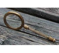TJLVYCNB RII Magnifying Glass with Handheld Magnifying Glass Lens, Antique Brass Handle Lupa