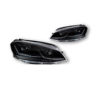 TjOta Faro Delantero Para VW Para Golf 7 MK7 2013-2016 Faros Delanteros LED DRL Con Señal Dinámica Accesorios Para Proyector Faros Principales(RHD,Black All LED)