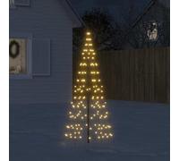 TJROO Decoración para fiestas de casa, luz navideña de exterior, 200 LED blanco cálido, 180 cm, cobre, luz árbol de Navidad en pennón, diseño compacto, 8 modos de iluminación interior