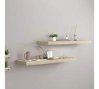 TJROO Estantería flotante de esquina, 2 unidades, estante de pared con un sistema de montaje invisible, decoración para paredes vacías, diseño ahorra espacio, roble 80 x 23,5 x 3,8 cm