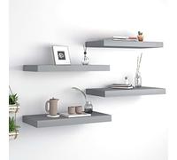 TJROO Estantería flotante de esquina, 4 unidades, estante de pared con un sistema de montaje invisible, decoración para paredes vacías, diseño ahorra espacio, gris, 50 x 23 x 3,8 cm
