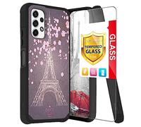 TJS Compatible con Samsung Galaxy A23 5G 4G, con protector de pantalla de vidrio templado, híbrido de doble capa (compatible con montaje magnético) a prueba de golpes con protección contra caídas (Torre Eiffel Eiffel)