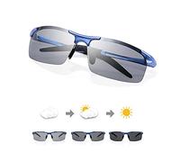 TJUTR Gafas de sol polarizadas estilo fotocromático UV400, gafas de sol para conducir, deportes, unisex, hombres y mujeres, Azul marino (polarizado), Medium