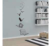 TJVXN Libro Abierto Asuka Pegatina de Pared Biblioteca Aula Libro de Lectura Estudio Animal Pared calcomanía Escuela Dormitorio Vinilo decoración del hogar 100 cm x 40 cm