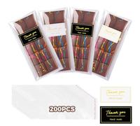 TJYAEKLTD 200 envoltorios de barra de chocolate con calcomanías, embalaje de barra de chocolate autosellante con calcomanías de agradecimiento, para barras de dulces, galletas, golosinas, recuerdos de