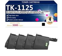 TK-1125 Cartucho de Tóner de Repuesto Compatible con Chip para Kyocera FS-1060DN FS-1025MFP FS-1125MFP P1025 P1025d M1025 M1025d PN Impresoras, Alto Rendimiento 3000 Páginas,Black-4 Pack