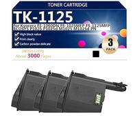 TK-1125 Cartucho de Tóner de Repuesto Compatible con Chip para Kyocera FS-1060DN FS-1025MFP FS-1125MFP P1025 P1025d M1025 M1025d PN Impresoras, Alto Rendimiento 3000 Páginas,Black-3 Pack