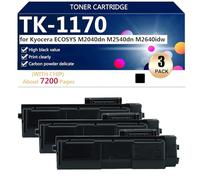 TK-1170 Cartucho de Tóner Compatible para Kyocera ECOSYS M2040dn M2540dn M2640idw Impresoras, Alto Rendimiento 7200 Páginas, Impresión de Alta Definición,Black-3 Pack