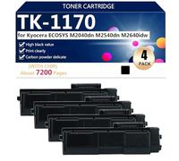 TK-1170 Cartuchos de Tóner para Kyocera ECOSYS M2040dn M2540dn M2640idw Impresoras. para Escuelas, Hospitales y Bancos, 7200 Páginas,Black-4 Pack