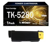TK-5280 Compatible para Kyocera Cartucho de tóner con Chip | 13.000 páginas negro/11.000 páginas color para Kyocera ECOSYS M6235cidn M6635cidn P6235cdn Impresora,Yellow