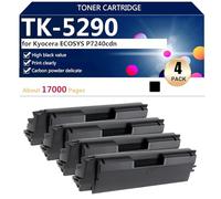 TK-5290 Cartucho de Tóner Compatible de Rendimiento Extra Alto para Kyocera ECOSYS P7240cdn Impresoras, Nítida y Clara,Black-4 Pack