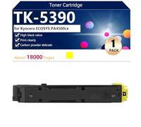 TK-5390 Cartucho de Tóner Compatible TK-5390K TK-5390C TK-5390M TK-5390Y para Kyocera ECOSYS PA4500cx Impresoras, para Escuelas, Hospitales y Bancos, 18000 Páginas,Yellow-1 Pack