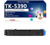 TK-5390 Cartucho de Tóner Compatible TK-5390K TK-5390C TK-5390M TK-5390Y para Kyocera ECOSYS PA4500cx Impresoras, Alto Rendimiento 18000 Páginas, Impresión de Alta Definición,Cyan-1 Pack