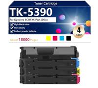 TK-5390 Cartucho de Tóner de Repuesto Compatible TK-5390K TK-5390C TK-5390M TK-5390Y para Kyocera ECOSYS PA4500cx Impresora, Alto Rendimiento 18000 Páginas, Fácil Instalación,BCMY-1 Pack