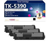 TK-5390 Cartucho de Tóner TK-5390K TK-5390C TK-5390M TK-5390Y de Alto Rendimiento Compatible para Kyocera ECOSYS PA4500cx Impresoras, Nítidas y Definidas,Black-3 Pack
