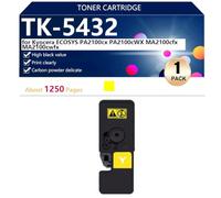 TK-5432 Cartucho de Tóner Compatible para Kyocera ECOSYS PA2100cx PA2100cWX MA2100cfx MA2100cwfx Impresoras, Alto Rendimiento 1250 Páginas, Impresión de Alta Definición,Yellow-1 Pack
