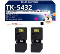 TK-5432 Cartucho de Tóner de Alto Rendimiento Compatible con Kyocera ECOSYS PA2100cx PA2100cWX MA2100cfx MA2100cwfx Impresoras, Nítidas y Claras,Black-2 Pack