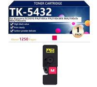 TK-5432 Cartucho de Tóner de Repuesto Compatible para Kyocera ECOSYS PA2100cx PA2100cWX MA2100cfx MA2100cwfx Impresoras, Alto Rendimiento 1250 Páginas, Fácil Instalación,Magenta-1 Pack