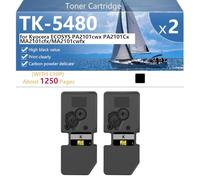 TK-5480 Cartucho de Tóner Compatible, Rendimiento [1250 Páginas] para Kyocera ECOSYS PA2101cwx PA2101Cx MA2101cfx MA2101cwfx Impresoras ,Black-2 Pack