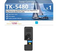 TK-5480 Cartucho de Tóner con Chip para Kyocera ECOSYS PA2101cwx, PA2101Cx, MA2101cfx y MA2101cwfx Impresoras, Fácil Instalación, 1250 Páginas,Cyan-1 Pack