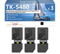 TK-5480 Cartucho de Tóner de alta Capacidad para TK-5480K TK-5480C TK-5480M TK-5480Y, Cartucho de Tóner de Repuesto Compatible para Kyocera ECOSYS PA2101cwx PA2101Cx MA2101cfx Impresoras ,Black-3 pack