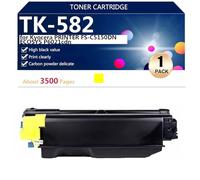 TK-582 Cartuchos de Tóner Compatibles para Kyocera FS-C5150DN ECOSYS P6021cdn Impresoras, Alto Rendimiento 3500 Páginas, Impresión de Alta Definición,Yellow-1 Pack