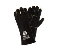 TK Gloves BUFFALO - Guantes de soldador de piel, talla 10, 1 par, guantes de trabajo, guantes de protección contra el sudor con forro, piel de vacuno negra