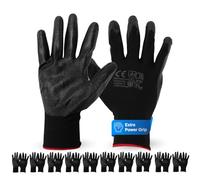 TK Gruppe Timo Klingler 10 pares de guantes de trabajo Power Grip, color negro, para hombres y mujeres, talla 9L, para mecánicos y montaje - transpirables y sensibles al tacto