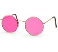 TK Gruppe Timo Klingler 3 gafas de sol hippie, redondas, color rosa, accesorios para carnaval y carnaval, accesorios como John Lennon de los años 70 y 80