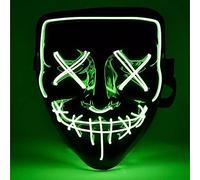 TK Gruppe Timo Klingler 5 máscaras LED espeluznantes, color verde, como de Purge para Halloween como disfraz