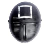 TK Gruppe Timo Klingler 5x Máscara cuadrada del Juego del Calamar, más 1 x carta de juego para Halloween y carnaval, como disfraz para hombre y mujer (5 x cuadrada)