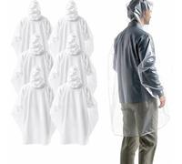 TK Gruppe Timo Klingler 6x ponchos de lluvia individual y desechable - capa de lluvia - transparente e impermeable para mujeres y hombres