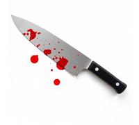 TK Gruppe Timo Klingler Cuchillo falso con sangre - como accesorio para Halloween y carnaval - aprox. 34 cm - Asombrosamente real para disfraz de terror