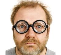 TK Gruppe Timo Klingler Gafas de s - Gafas redondas negras como nerd y mago, accesorio para carnaval y carnaval