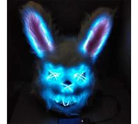 TK Gruppe Timo Klingler Máscara de conejo de terror LED espeluznante - como de Purge, controlable, cara luminosa, para Halloween, carnaval y fiestas de disfraces como disfraz para hombres y mujeres
