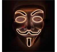 TK Gruppe Timo Klingler Máscara de disfraz para hombre y mujer, niños y adultos en Halloween y carnaval, máscara de Anonymous, LED, rojo