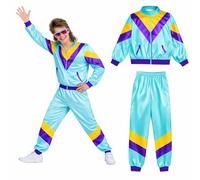 TK Gruppe Timo Klingler Traje de chándal mono - neón - años 80 90 para botón de baño retro - Chándal para hombre y mujer - Carnaval, azul, L-XL