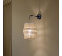TK Lighting Aplique de pared Calisto, Jute, marrón natural, interruptor