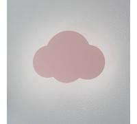 TK Lighting Aplique de pared Cloud, rosa, 38 cm de ancho, metal, nube, G9